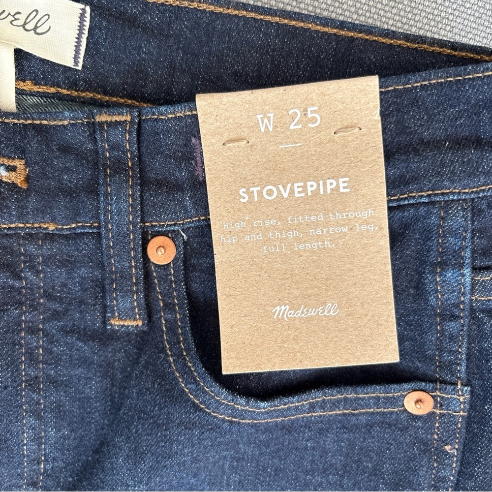 Madewell Stovetipe-  Indigo Straight Leg Jeans 25 BNWT - Picture 3 of 13